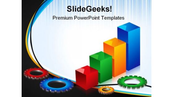 Colorful Graph With Gears Business PowerPoint Templates And PowerPoint Backgrounds 1211