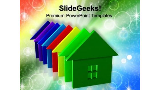 Colorful House Real Estate PowerPoint Templates And PowerPoint Themes 0812