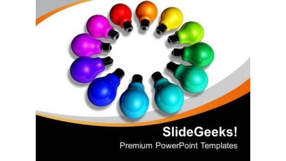 Colorful Ideas In Form Of Light Bulbs Business PowerPoint Templates Ppt Backgrounds For Slides 0113