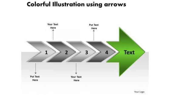 Colorful Illustration Using Arrows Online Flow Chart Maker PowerPoint Templates