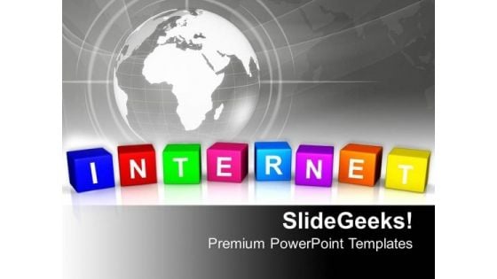 Colorful Internet Blocks Communication PowerPoint Templates Ppt Backgrounds For Slides 0113