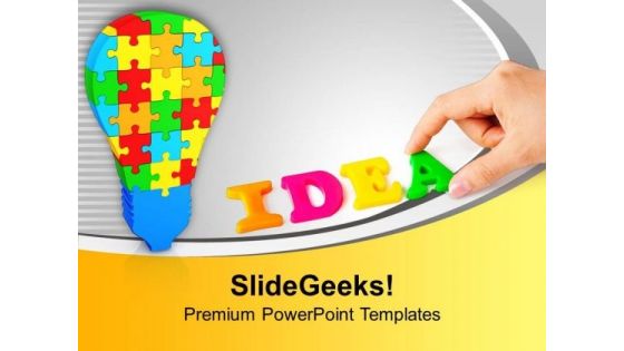 Colorful Jigsaw Puzzle Idea Business PowerPoint Templates Ppt Backgrounds For Slides 0213