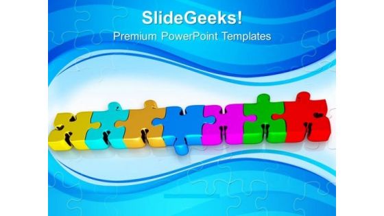 Colorful Jigsaw Puzzles In Line Business PowerPoint Templates Ppt Backgrounds For Slides 0213 Colorful Jigsaw Puzzles In Line Business PowerPoint Templates Ppt Backgrounds For Slides 0213