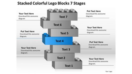 Colorful Lego Blocks 7 Stages Ppt Business Plan PowerPoint Templates