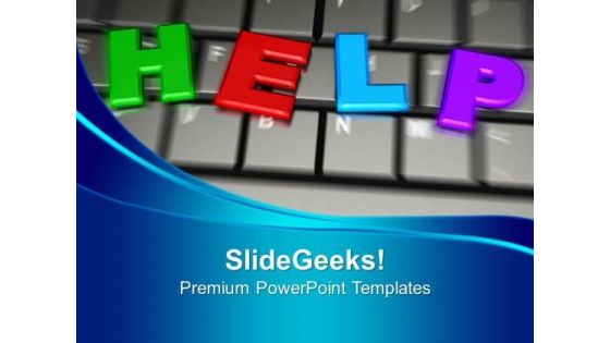 Colorful Letters Of Help Word On Keyboard PowerPoint Templates Ppt Backgrounds For Slides 0213