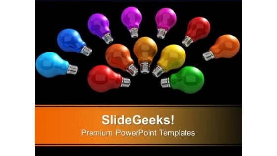 Colorful Light Bulbs Teamwork PowerPoint Templates And PowerPoint Themes 1012