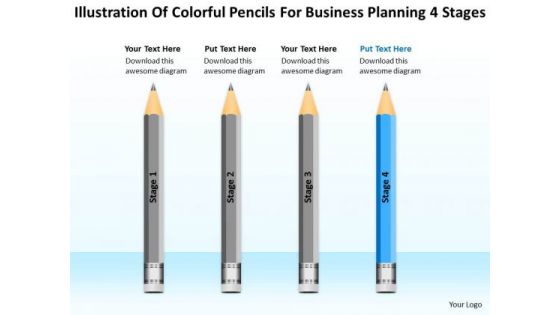 Colorful Pencils For Business Planning 4 Stages Ppt Start Up PowerPoint Slides