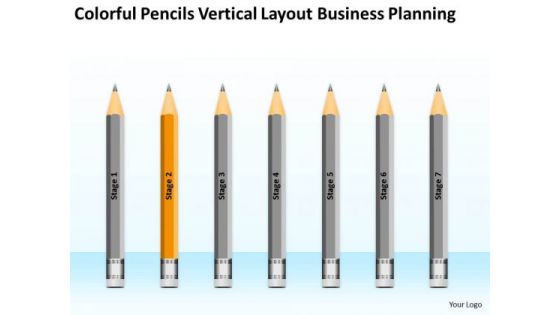 Colorful Pencils Vertical Layout Business Planning Ppt Download Plans PowerPoint Slides