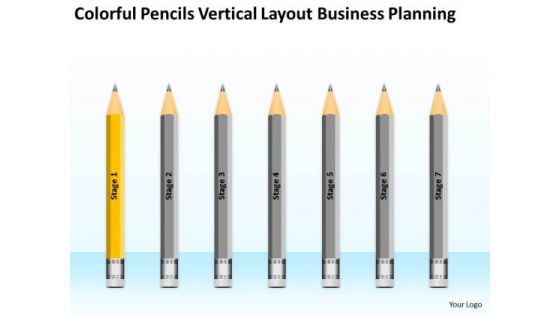 Colorful Pencils Vertical Layout Business Planning Ppt For Bar PowerPoint Slides