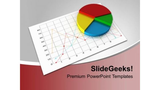 Colorful Pie Chart On Linear Graph PowerPoint Templates Ppt Backgrounds For Slides 0213