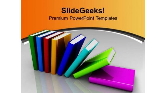 Colorful Pile Of Books Education PowerPoint Templates Ppt Backgrounds For Slides 0213