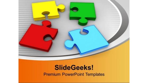 Colorful Puzzle Pieces Placed Together PowerPoint Templates Ppt Backgrounds For Slides 0213