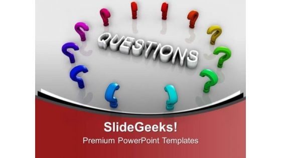 Colorful Question Marks Around The Question PowerPoint Templates Ppt Backgrounds For Slides 0313