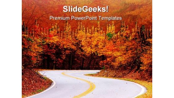 Colorful Road Nature PowerPoint Themes And PowerPoint Slides 0611