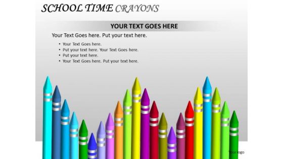 Colorful School Time Crayons PowerPoint Slides And Ppt Editable Graphics