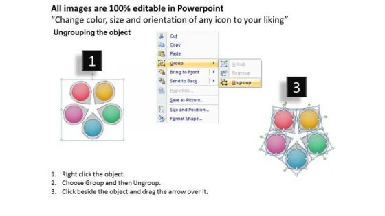 Colorful Slide Of Five Text Circles Cycle Process Network PowerPoint Templates