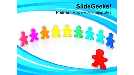 Colorful Team With Leader Leadership Concept PowerPoint Templates Ppt Backgrounds For Slides 0213