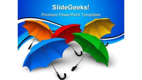 Colorful Umbrellas Business PowerPoint Templates And PowerPoint Backgrounds 0311