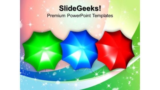 Colorful Umbrellas PowerPoint Templates And PowerPoint Themes 1012