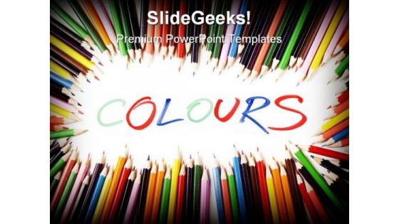 Colors Pencils Education PowerPoint Template 0910