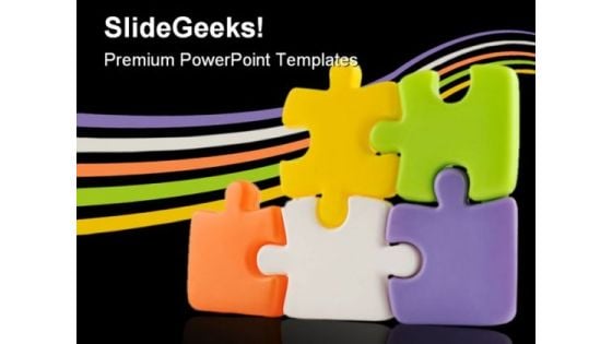 Colors Puzzles Shapes PowerPoint Template 1110