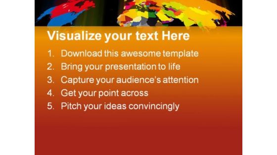 Coloured World Globe PowerPoint Themes And PowerPoint Slides 0411