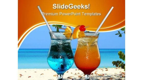 Colourful Cocktails Food PowerPoint Themes And PowerPoint Slides 0411