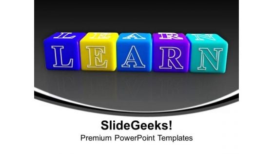 Combination Of Words Forming Learn Cubes PowerPoint Templates Ppt Backgrounds For Slides 1112