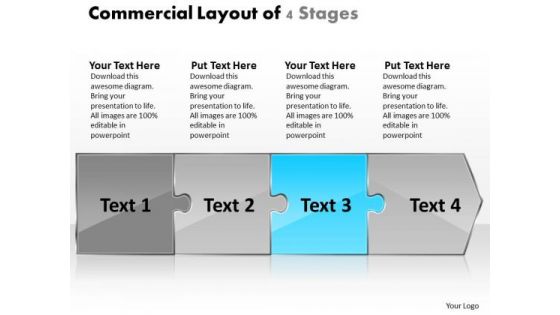 Commercial Layout Of 4 Stages Flow Chart PowerPoint Slides