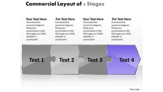 Commercial Layout Of 4 Stages Ppt Manufacturing Flow Chart Symbols PowerPoint Slides