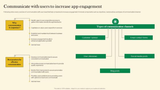 Communicate With Users To Increase App Engagement Online Customer Acquisition Summary Pdf