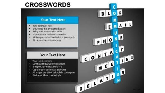 Communication Blog Email Phone Crosswords PowerPoint Slides