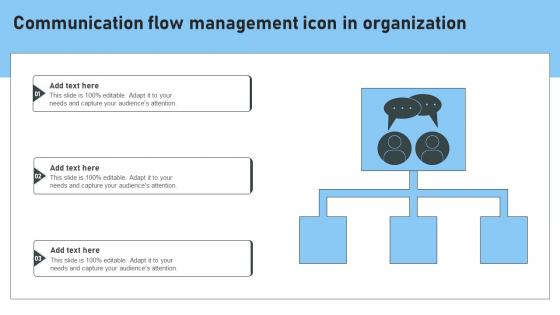 Communication Flow Management Icon In Organization Sample Pdf