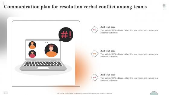 Communication Plan For Resolution Verbal Conflict Among Teams Inspiration Pdf