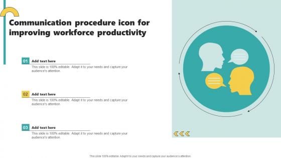Communication Procedure Icon For Improving Workforce Productivity Clipart Pdf
