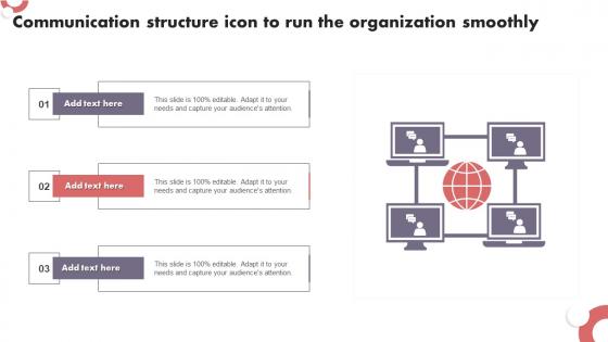 Communication Structure Icon To Run The Organization Smoothly Introduction Pdf