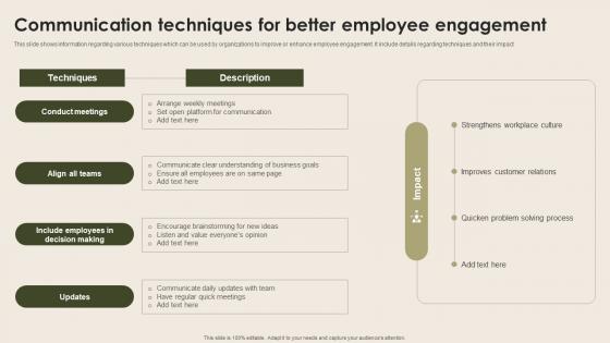 Communication Techniques For Better Employee Nurturing Positive Work Culture Brochure Pdf Communication Techniques For Better Employee Nurturing Positive Work Culture Brochure Pdf