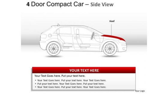 Compact 4 Door Red Car Side View PowerPoint Slides And Ppt Diagram Templates