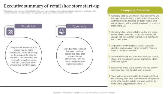 Company Analysis Of Shoe Store Executive Summary Of Retail Ideas Pdf