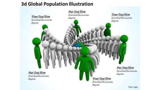 Company Business Strategy 3d Global Population Illustration Concept