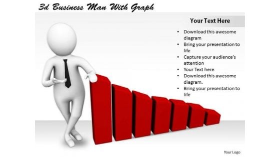 Company Business Strategy 3d Man With Graph Characters