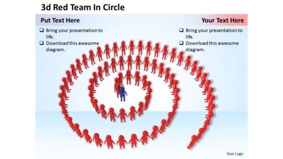 Company Business Strategy 3d Red Team Circle Concept Statement