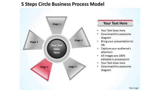 Company Business Strategy 5 Steps Circle Process Model Ppt