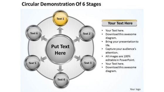 Company Business Strategy Circular Demonstration Of 6 Stages Modern Marketing Concepts