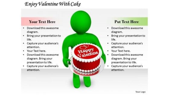 Company Business Strategy Enjoy Valentine With Cake 3d Character Modeling