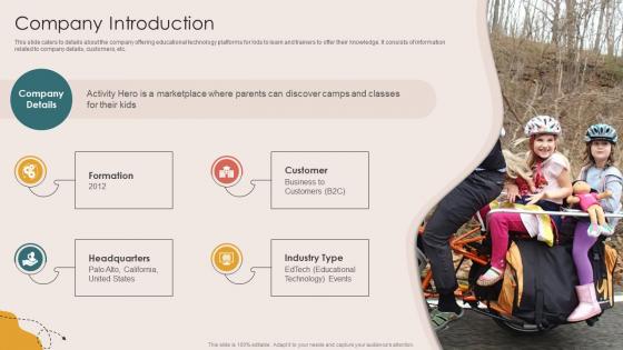 Company Introduction Children Events Listing Investor Funding Elevator Pitch Deck Company Introduction Children Events Listing Investor Funding Elevator Pitch Deck