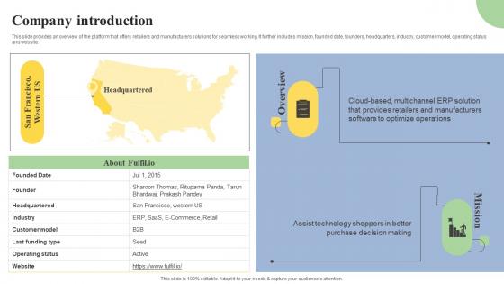 Company Introduction Cloud Based ERP Software Investor Financing Elevator Pitch Deck Summary Pdf