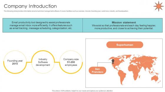 Company Introduction Email Management Technology Pitch Deck