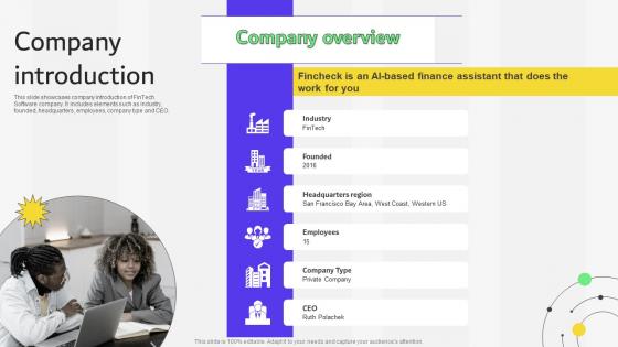 Company Introduction Financial Services Provider Investor Funding Elevator Pitch Deck Company Introduction Financial Services Provider Investor Funding Elevator Pitch Deck