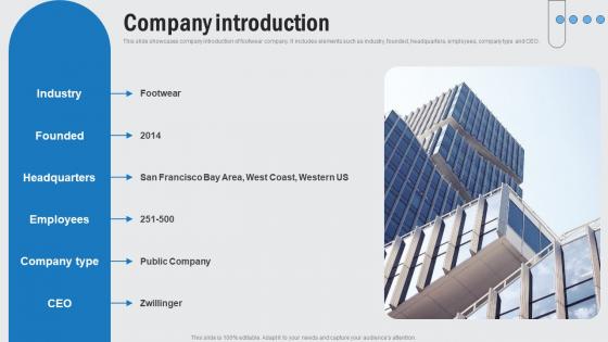 Company Introduction Footwear Company Funding Elevator Pitch Deck Structure Pdf